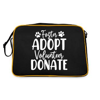 Foster Adopt Volunteer Donate Foster Animal - Retro Bag - black/gold - Back