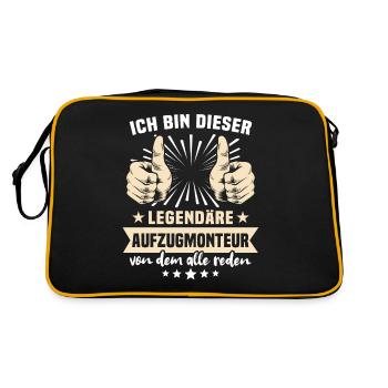 Elevator fitter sayings - Retro Bag - black/gold - Back