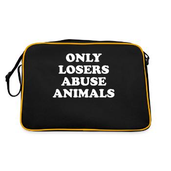 Only Losers Abuse Animals Shelter Rescue Save - Retro Bag - black/gold - Back