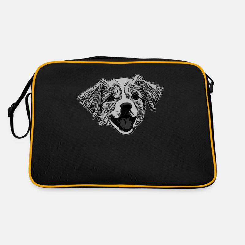 Visage de chien gris conception graphique animal de compagnie Sac Retro