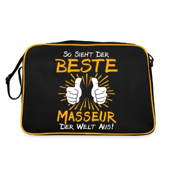 Masseur Geschenkidee - Retro Tasche - Schwarz/Gold - Hinten