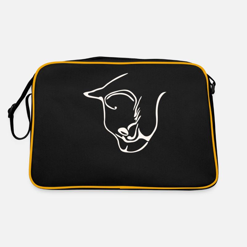Conception graphique de visage de chat Sac Retro
