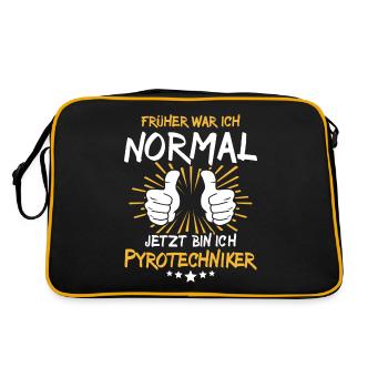 Pyrotechnician Saying - Retro Bag - black/gold - Back