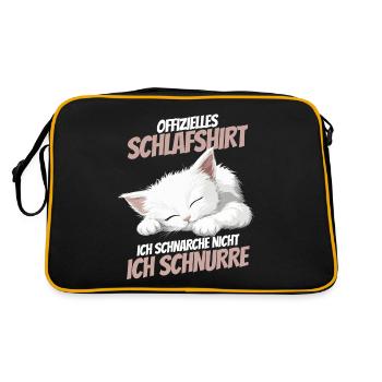 Official Sleep Shirt - Kitten Slumbers Sweetly - Retro Bag - black/gold - Back