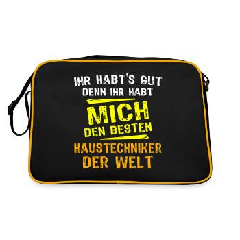 Cadeau de technicien de maison - Sac Retro - noir/or - Dos