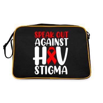 S’exprimer contre la stigmatisation de la HV Ruban rouge Drôle VIH - Sac Retro - noir/or - Dos