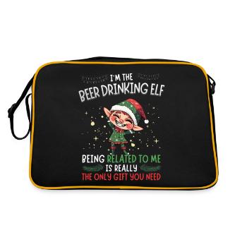 weihnaJe suis l’elfe buveur de bière : Partnerlook Weihn - Sac Retro - noir/or - Dos