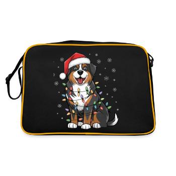 Grande montagne suisse Lumières de Noël Chiens de Noël - Sac Retro - noir/or - Dos