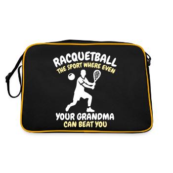 Funny Racquetball Saying - Retro Bag - black/gold - Back
