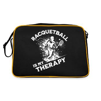 Funny Racquetball Saying - Retro Bag - black/gold - Back