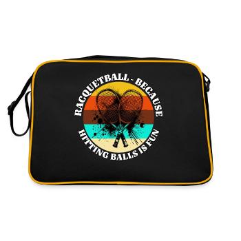 Racquetball Sayings - Retro Bag - black/gold - Back