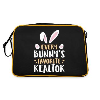 Immobilienmakler - Retro Tasche - Schwarz/Gold - Hinten