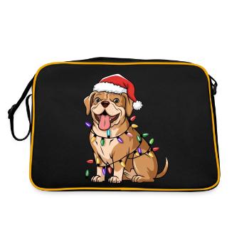 Dogue de Bordeaux Lumières de Noël Chiens Cadeaux - Sac Retro - noir/or - Dos