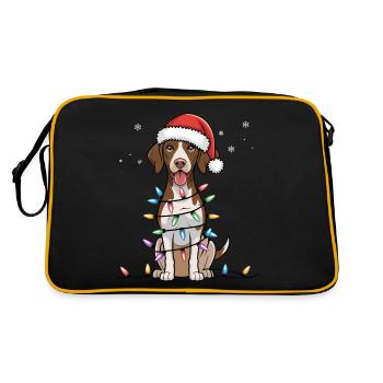German Shorthaired Pointer Christmas Lights Xmas - Retro Tasche - Schwarz/Gold - Hinten