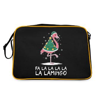 Fa La La Lamingo Drôle de Noël Flamingo - Sac Retro - noir/or - Dos