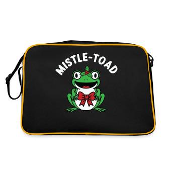 Mistle-Toad Lustiger Weihnachtsfrosch Weihnachten - Retro Tasche - Schwarz/Gold - Hinten