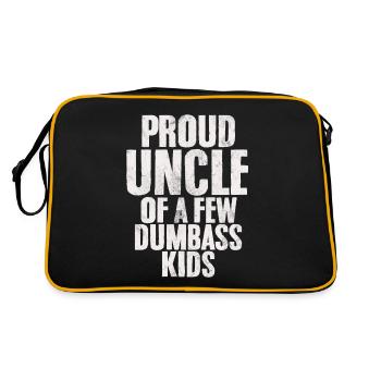Proud Uncle Of A Few Dumbass Kids Funny Dumbass - Retro Bag - black/gold - Back