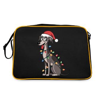 Lévrier italien Lumières de Noël Noël Chiens Cadeaux - Sac Retro - noir/or - Dos