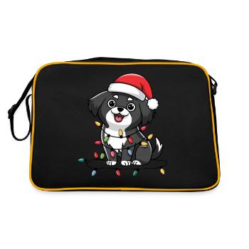 Japonais Chin Noël Lumières Noël Chiens Cadeaux - Sac Retro - noir/or - Dos
