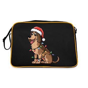 Irish Wolfhound Noël Lumières Noël Chiens Cadeaux - Sac Retro - noir/or - Dos