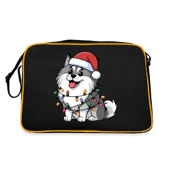 Keeshond Noël Lumières Noël Chiens Cadeaux - Sac Retro - noir/or - Dos