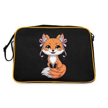 Funny Fox Wildlife Animal Bushy Tail Fennec Fox - Retro Bag - black/gold - Back