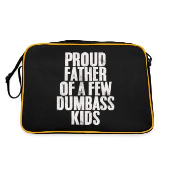 Proud Father Of A Few Dumbass Kids Fatherhood - Retro Bag - black/gold - Back
