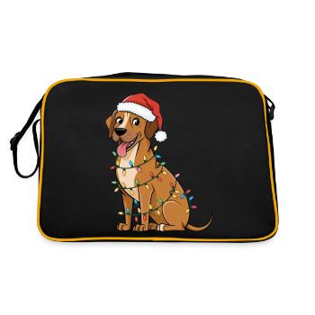 Rhodesian Ridgeback Noël Lumières Noël Chiens - Sac Retro - noir/or - Dos