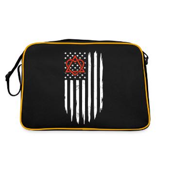 Funny Adoption USA Flag Foster Care American - Retro Bag - black/gold - Back