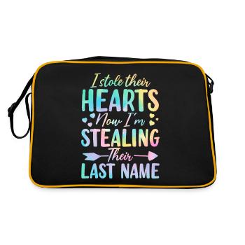 Lustige Adoption Familie Bindung Tie Dye Foster - Retro Tasche - Schwarz/Gold - Hinten