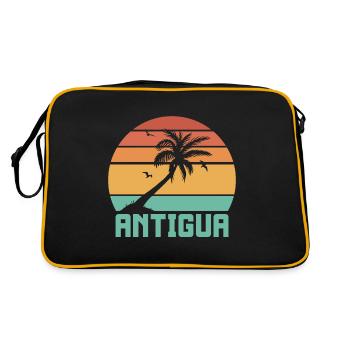 Antigua Barbuda Caribbean Island Holiday Gift - Retro Bag - black/gold - Back