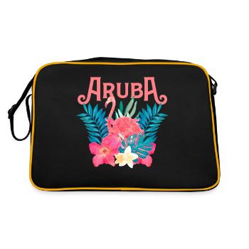 Aruba Caraïbes Été Ocean Beach Cadeau - Sac Retro - noir/or - Dos