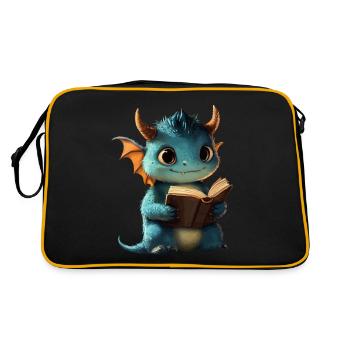 Cute Blue Dragon – Magie pour les fans de livres - Sac Retro - noir/or - Dos