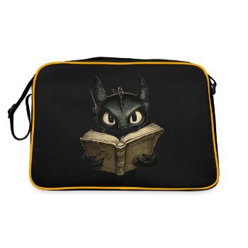 Black Dragon Mystical Design for Book Fans - Retro Bag - black/gold - Back