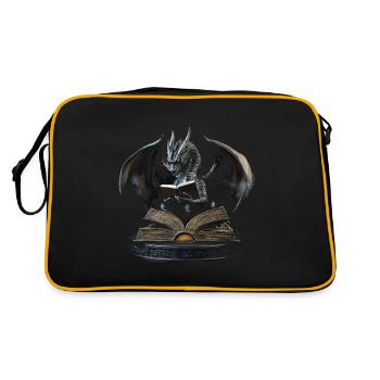 Elegant Black Dragon – Epic Dragon - Retro Bag - black/gold - Back