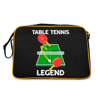 Table Tennis Legende - Retro Tasche - Schwarz/Gold - Hinten