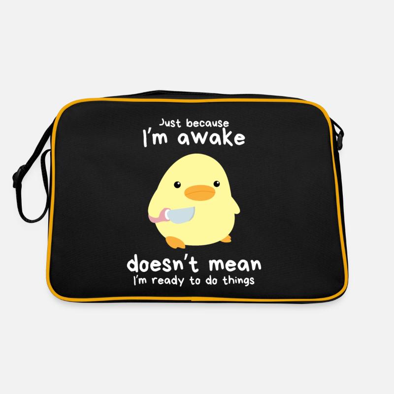 « Juste parce que je suis réveillé » - Canard avec un couteau Meme Sac Retro