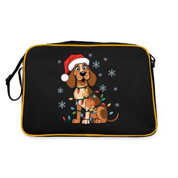 Treeing Walker Coonhound Christmas Lights Xmas - Retro Bag - black/gold - Back