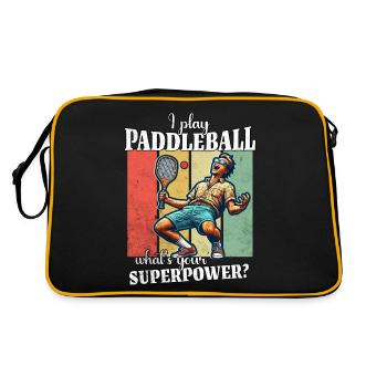 Funny Paddleball Saying - Retro Bag - black/gold - Back