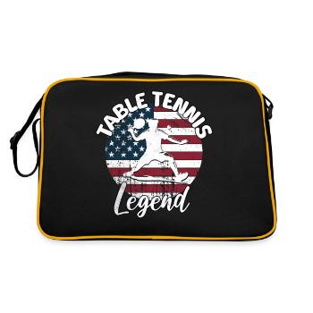 Table Tennis Sprüche - Retro Tasche - Schwarz/Gold - Hinten