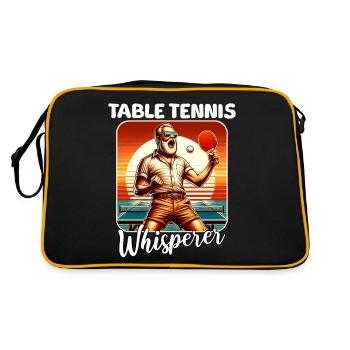Table Tennis Sprüche - Retro Tasche - Schwarz/Gold - Hinten