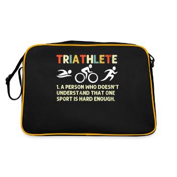Triathlet Lustige Definition Retro Triathlon - Retro Tasche - Schwarz/Gold - Hinten
