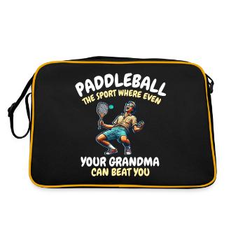 Funny Paddleball Saying - Retro Bag - black/gold - Back