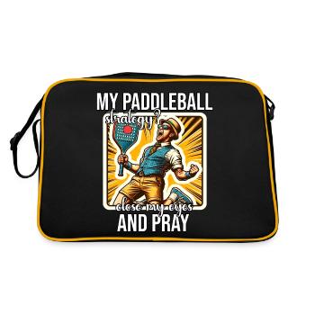 Funny Paddleball Saying - Retro Bag - black/gold - Back