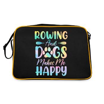 Ramer Et Les Chiens Me Rend Heureux Drôle Chien Tie Dye - Sac Retro - noir/or - Dos
