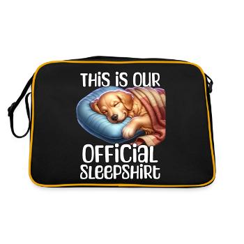 Funny Retriever Sleep Shirt - Retro Bag - black/gold - Back