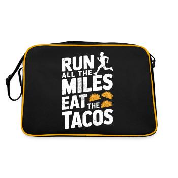 Courez tous les kilomètres Mangez tous les tacos Cuisine mexicaine - Sac Retro - noir/or - Dos