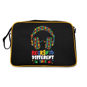 Journée de sensibilisation à l’autisme Cadeau autiste - Sac Retro - noir/or - Dos