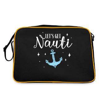 Junggeselle Jungesellenabschied - Retro Tasche - Schwarz/Gold - Hinten