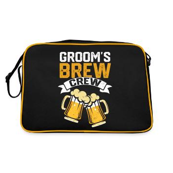 Junggeselle Jungesellenabschied - Retro Tasche - Schwarz/Gold - Hinten